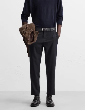 Pantaloni Zara, bleumarin Albastru