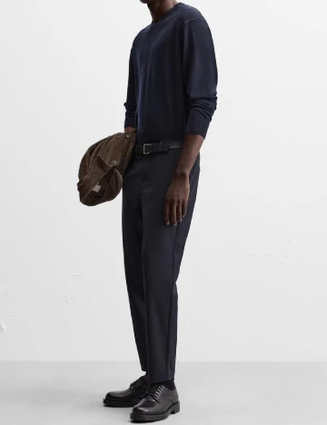 Pantaloni Zara, bleumarin Albastru