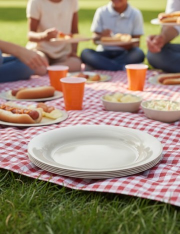 Set farfurii plastic 5 bucati PLAST1, gri