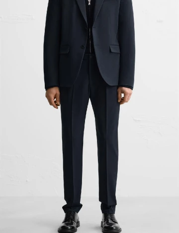 Pantaloni Zara, bleumarin Albastru