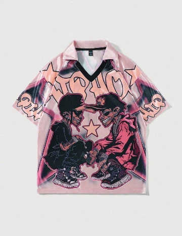 Tricou Romwe, roz Roz