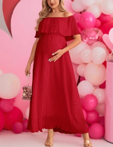 Rochie lunga SHEIN Maternity, rosu