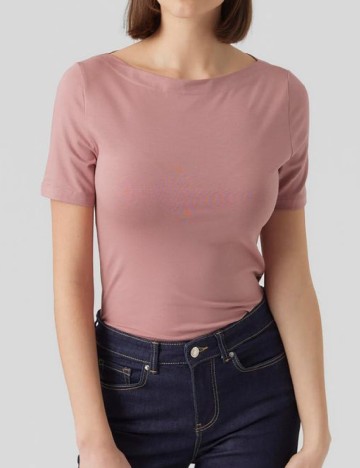 
						Tricou Vero Moda, roz pudra inchis