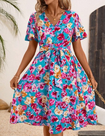 Rochie medie SHEIN, floral print