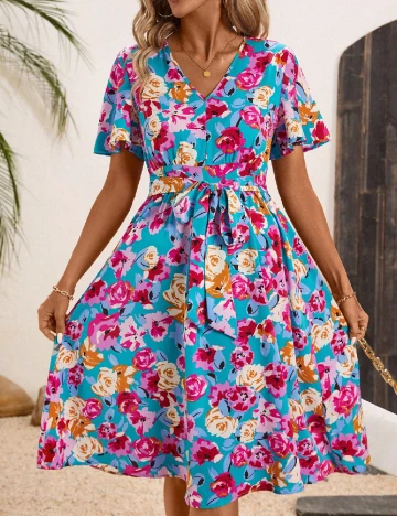Rochie medie SHEIN, floral print