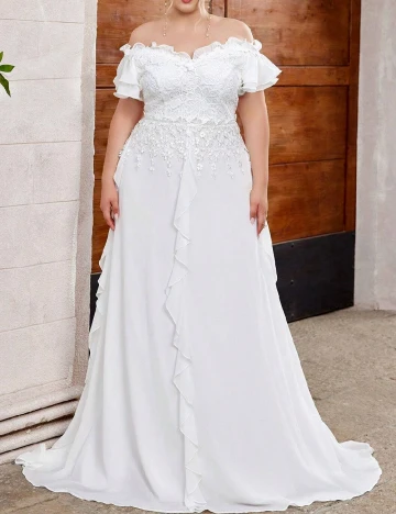 Rochie lunga SHEIN CURVE, alb