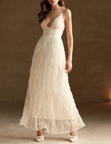 Rochie lunga SHEIN, crem