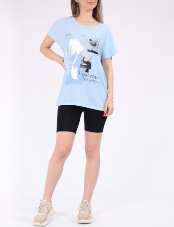 Tricou Only, albastru