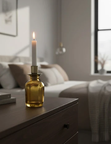 Suport lumanare Home Accents, galben