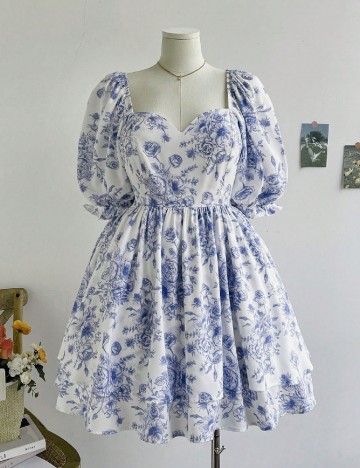 
						Rochie scurta SHEIN CURVE, alb