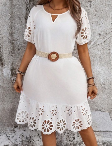 
						Rochie scurta SHEIN CURVE, alb