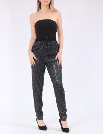 
						Pantaloni Only, negru