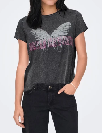 Tricou Only, gri inchis Gri