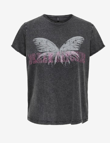 Tricou Only, gri inchis