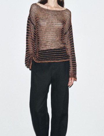 Bluza Zara, negru/maro