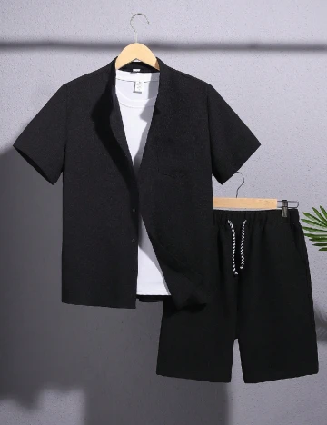 Compleu Shein Kids, negru Negru