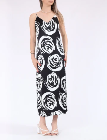 Rochie medie Only, alb/negru Alb
