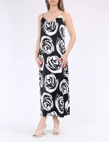 Rochie medie Only, alb/negru Alb