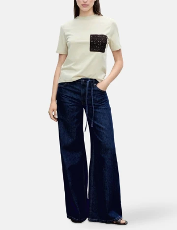 Tricou Mango, bej