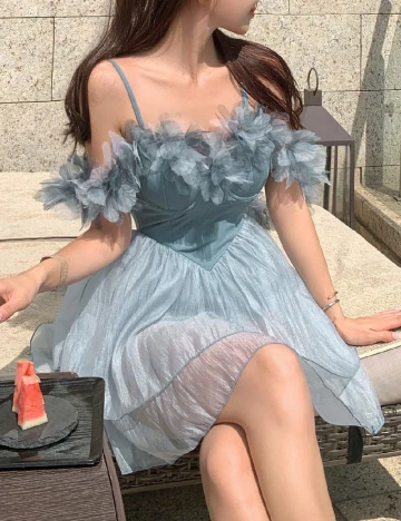 Costum de baie Dazy, albastru Albastru