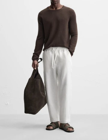 Pantaloni Zara, alb