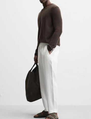 Pantaloni Zara, alb