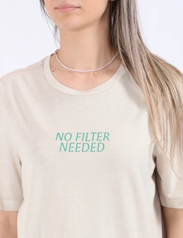 Tricou Only, bej Crem