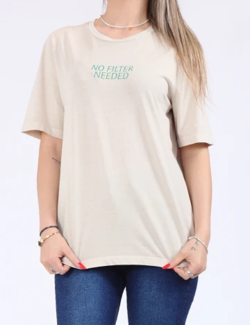 Tricou Only, bej Crem