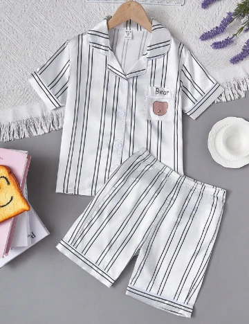 Pijama Shein Kids, alb Alb