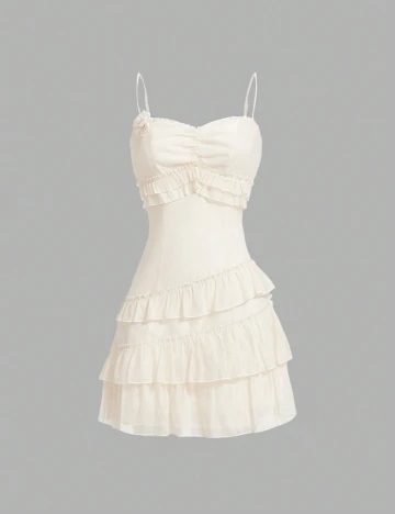 Rochie scurta SHEIN, crem