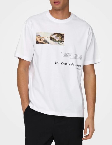 
						Tricou Only, alb