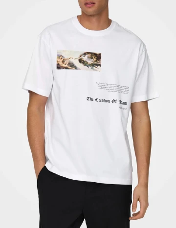 Tricou Only, alb