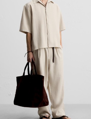 Pantaloni Zara, crem
