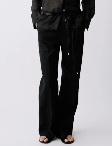 Pantaloni Mango, negru Negru