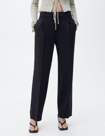 
						Pantaloni Mango, bleumarin inchis