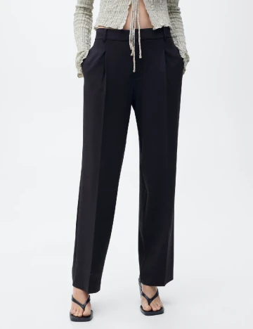 Pantaloni Mango, bleumarin inchis Albastru