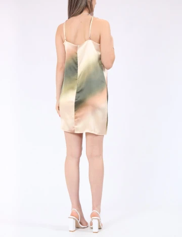 Rochie scurta Only, verde/crem Crem