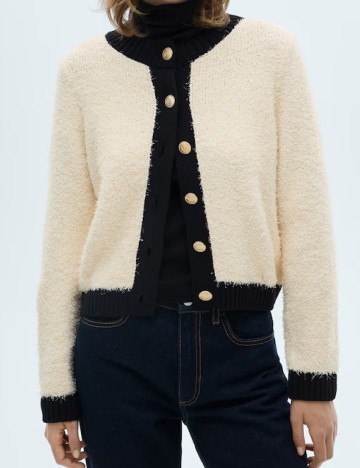 
						Cardigan Mango, crem