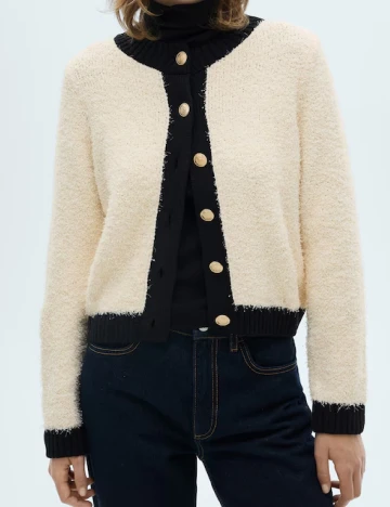 Cardigan Mango, crem Crem