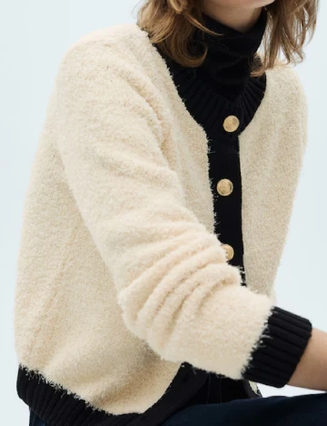 Cardigan Mango, crem Crem