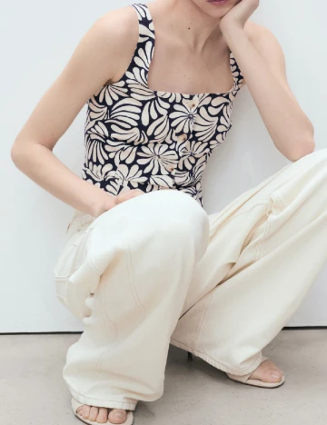 Top Mango, bleumarin inchis Albastru