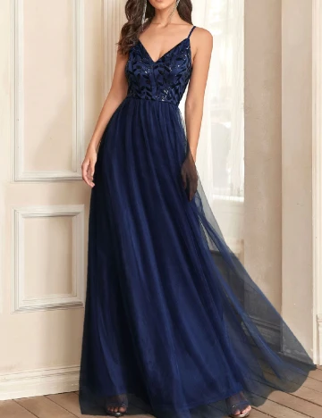 Rochie lunga Ever-Pretty, albastru Albastru