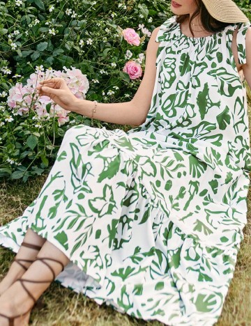 
						Rochie lunga SHEIN, verde/alb
