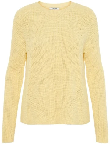 Pulover Pieces, galben, XS