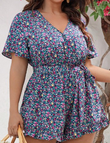 
						Salopeta SHEIN CURVE, floral print