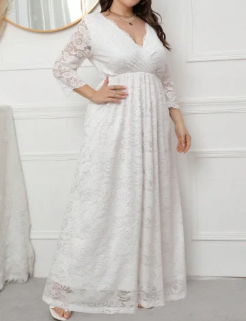 Rochie lunga SHEIN CURVE, alb