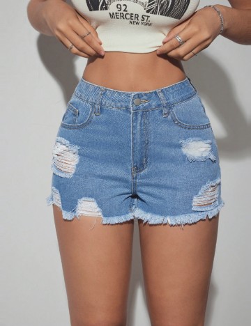 Pantaloni scurti SHEIN, albastru