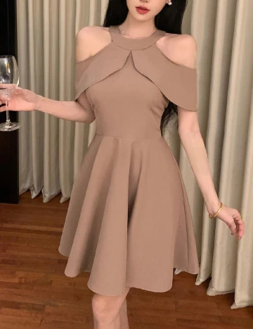 Rochie scurta Dazy, maro