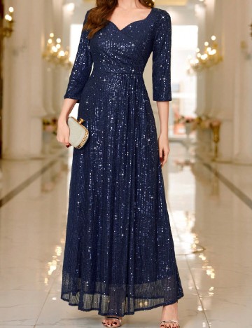 Rochie lunga Miusol, albastru