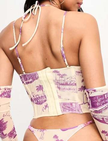Corset Wild Lovers, crem/mov Crem